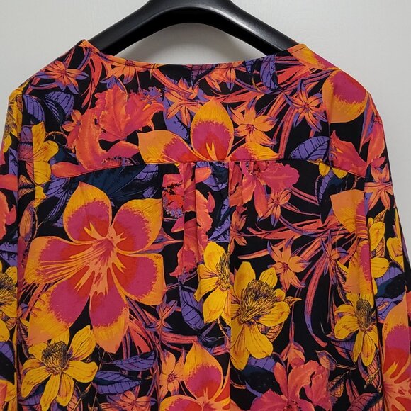 Beautiful by Lawrence Zarian Womens Tunic Top 2X Plus Floral 3/4 Sleeve Multicor - Picture 10 of 15